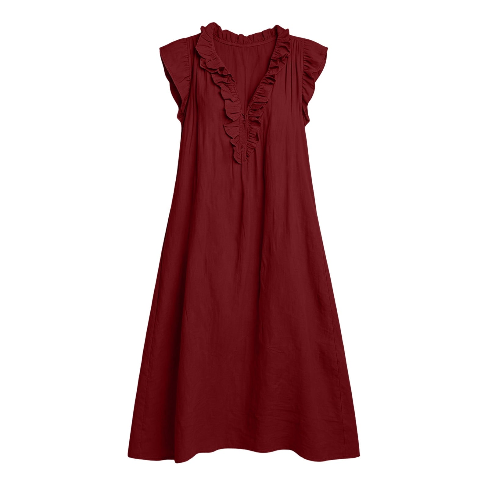 ✨⏰2026 Summer Solid Color Elegant Temperament Flying Sleeve Dress