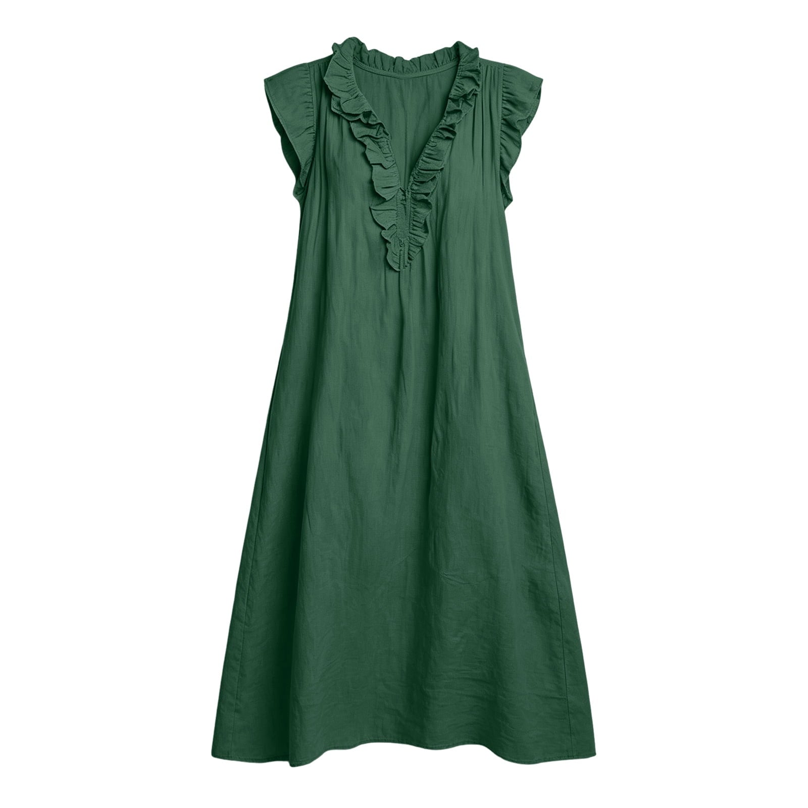 ✨⏰2026 Summer Solid Color Elegant Temperament Flying Sleeve Dress